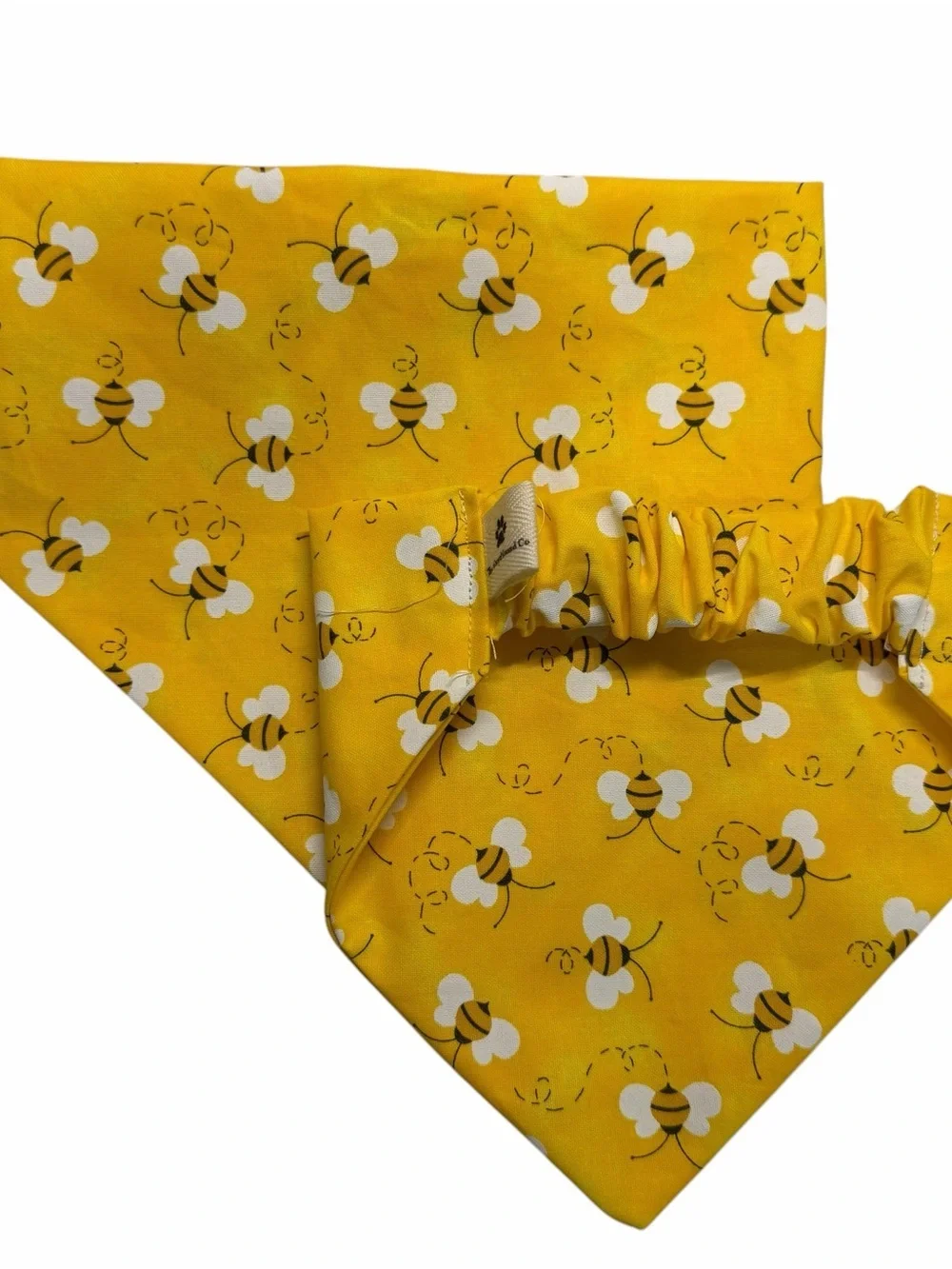 Yellow Busy Bee Scrunchie Dog Bandana - See Size Chart in Photos